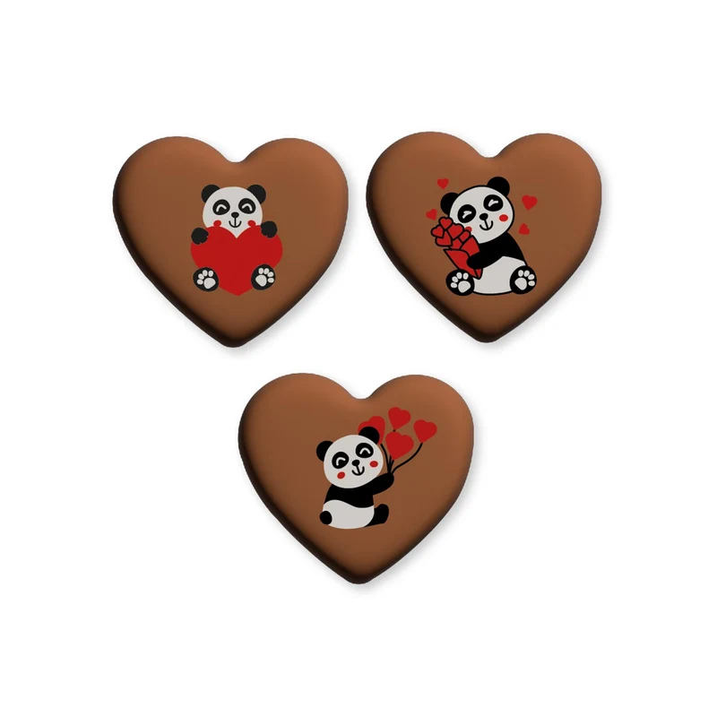SURTIDO CORAZONES OSO PANDA CHOCO CON LECHE 50X44MM