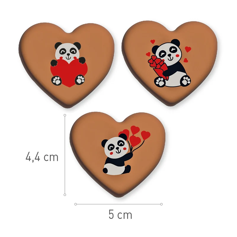 SURTIDO CORAZONES OSO PANDA CHOCO CON LECHE 50X44MM