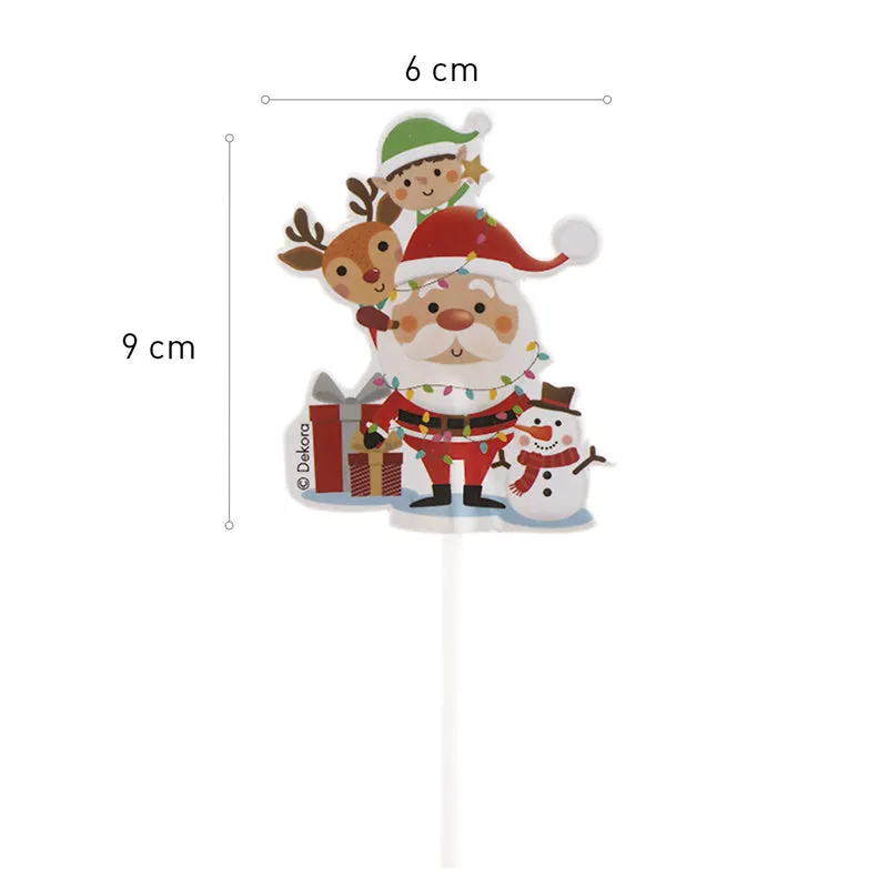 CAKE TOPPERS DE PAPEL DE NAVIDAD 8 DISEÑOS 9X6CM