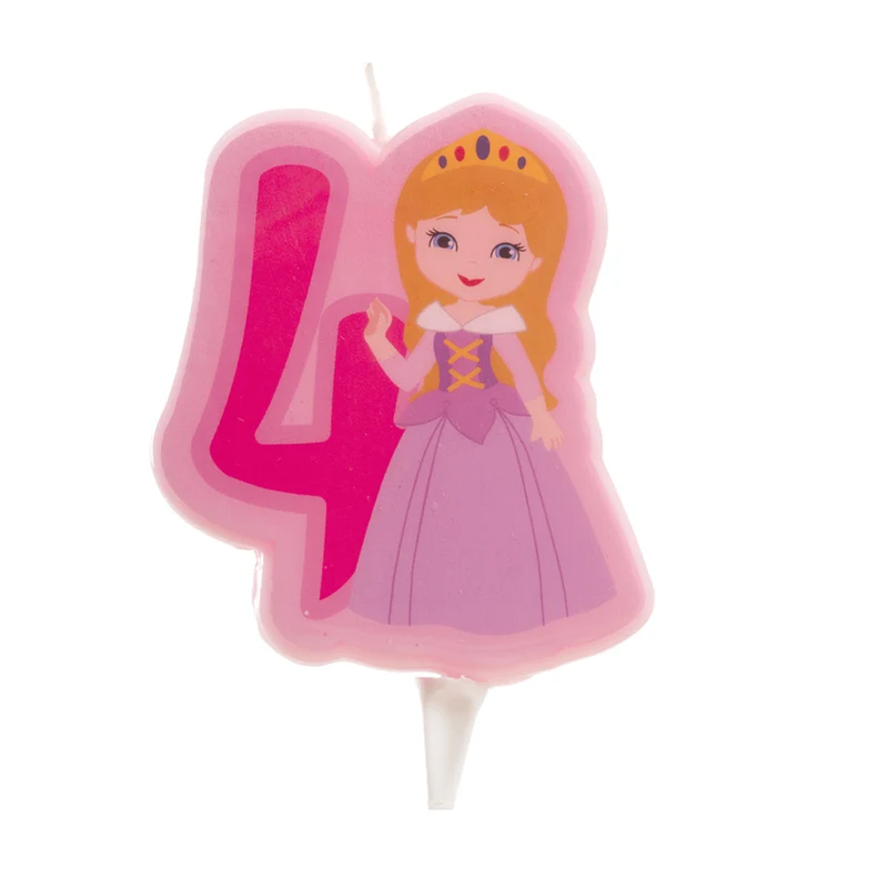 DISPLAY 12 VELAS 2D PRINCESA Nº4 | 7CM