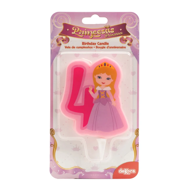 DISPLAY 12 VELAS 2D PRINCESA Nº4 | 7CM