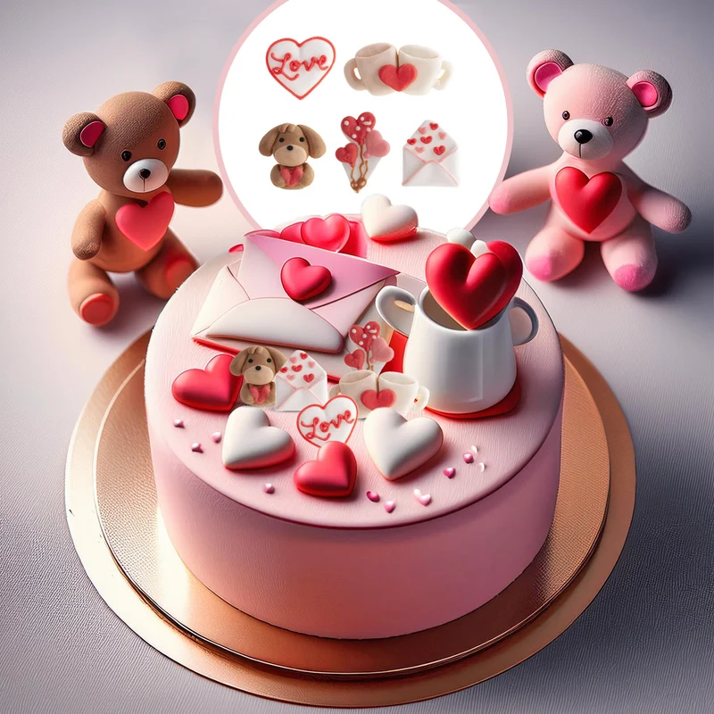 DECORACIÓN AZÚCAR SURTIDO ENAMORADOS 5 DISEÑOS