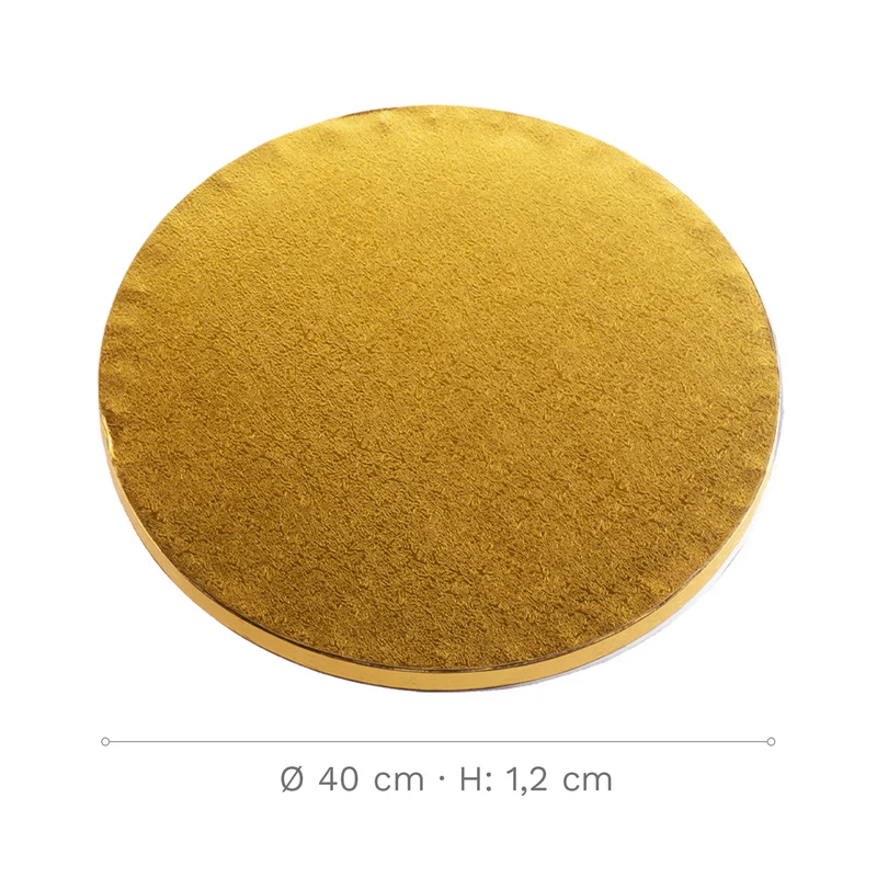 BASE DE TARTA REDONDA DORADA Ø 40CM H1.2CM