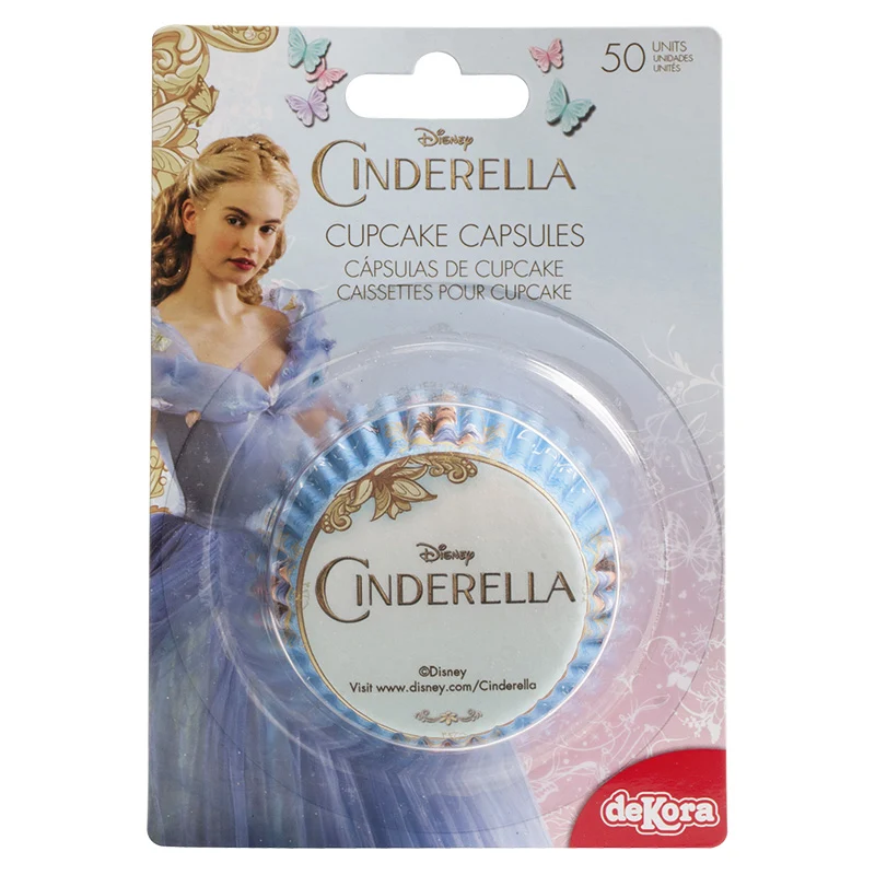 8 BLISTERS 50 CÁPSULAS CUPCAKE CENICIENTA Ø 5 CM x H 3 CM