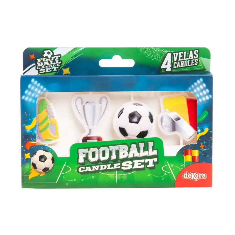 VELAS DE CUMPLEAÑOS FÚTBOL 4 MODELOS 8CM