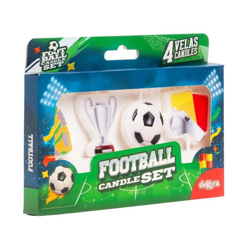 VELAS DE CUMPLEAÑOS FÚTBOL 4 MODELOS 8CM