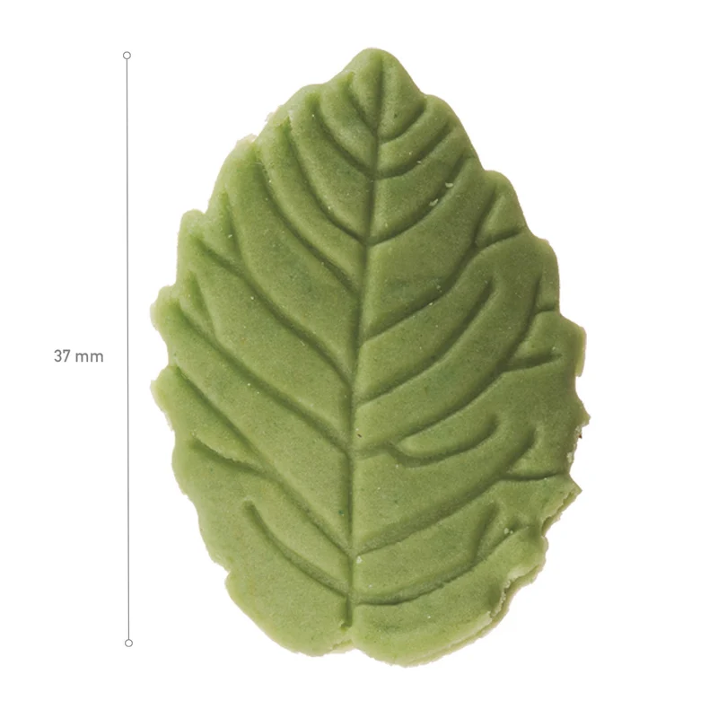 DECORACIÓN AZÚCAR HOJA VERDE OLIVA 3,7CM