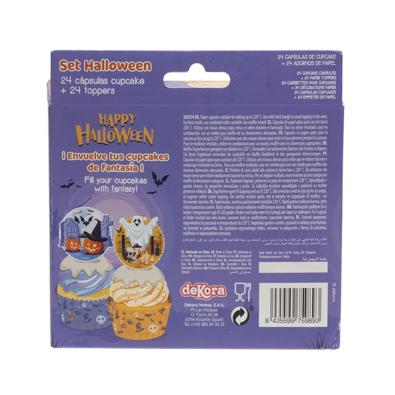 KIT DECORACIÓN CÁPSULAS Y TOPPERS HALLOWEEN