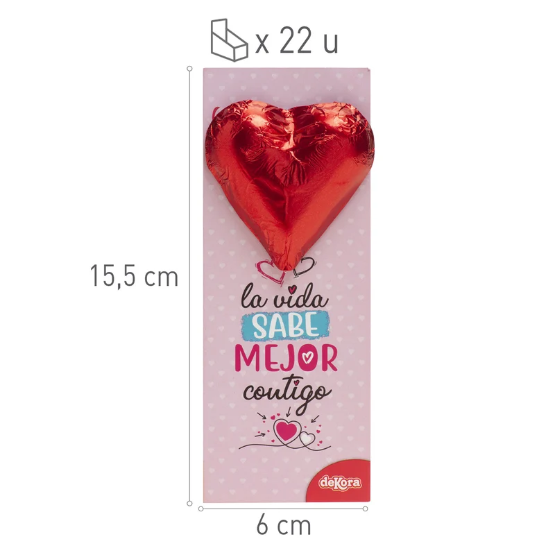 CORAZÓN CHOCOLATE CON MARCAPAGINAS 25GR