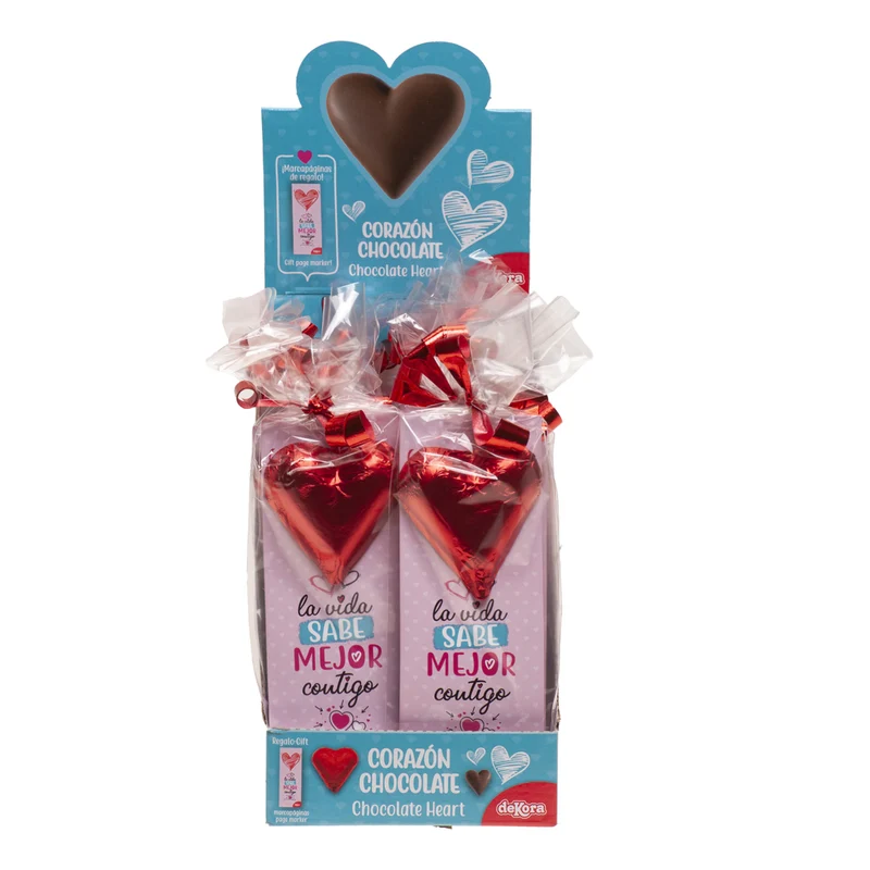 CORAZÓN CHOCOLATE CON MARCAPAGINAS 25GR