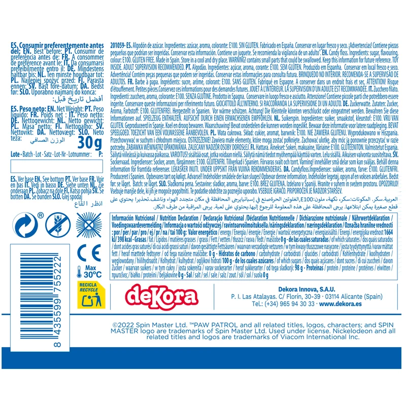 ALGODÓN DE AZÚCAR CON STICKER PATRULLA CANINA 30G