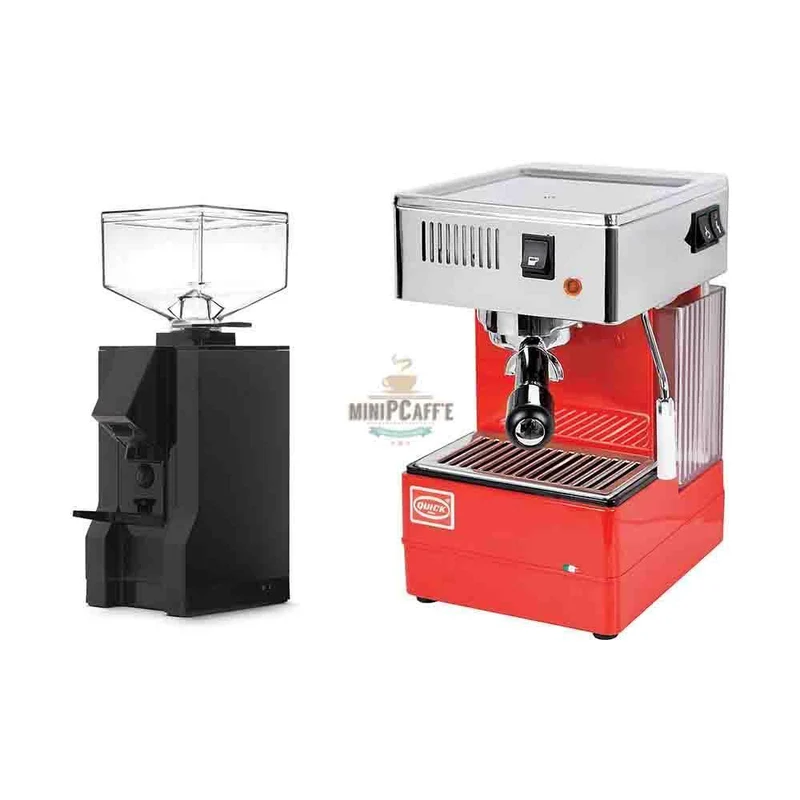 QuickMill 820 Red and Eureka Manuale Grinder