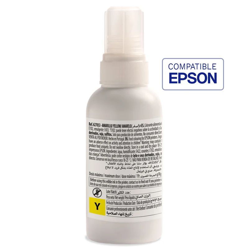 BOTE TINTA AMARILLO COMPATIBLE EPSON EKOTANK 100CC