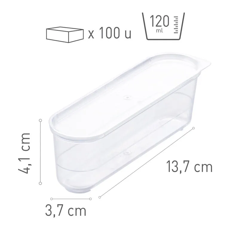 VASITO PLÁSTICO TRANSPARENTE ECLAIR 137X37 H41 MM CAP.1
