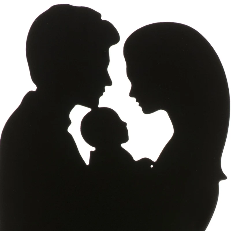 PAREJA BODA CON BEBE DE METAL NEGRO 18CM