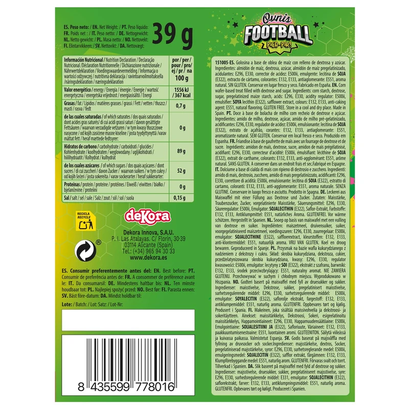 OVNIS OBLEA RELLENOS CON PICA PICA 39GR