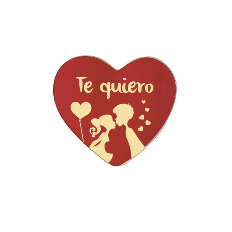 CORAZÓN DE CHOCOLATE BLANCO BESO PAREJA 30X27MM