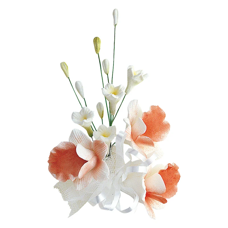 RAMOS DE FLORES PASTILLAJE SURTIDO BLANCO Y ROJO 13CM