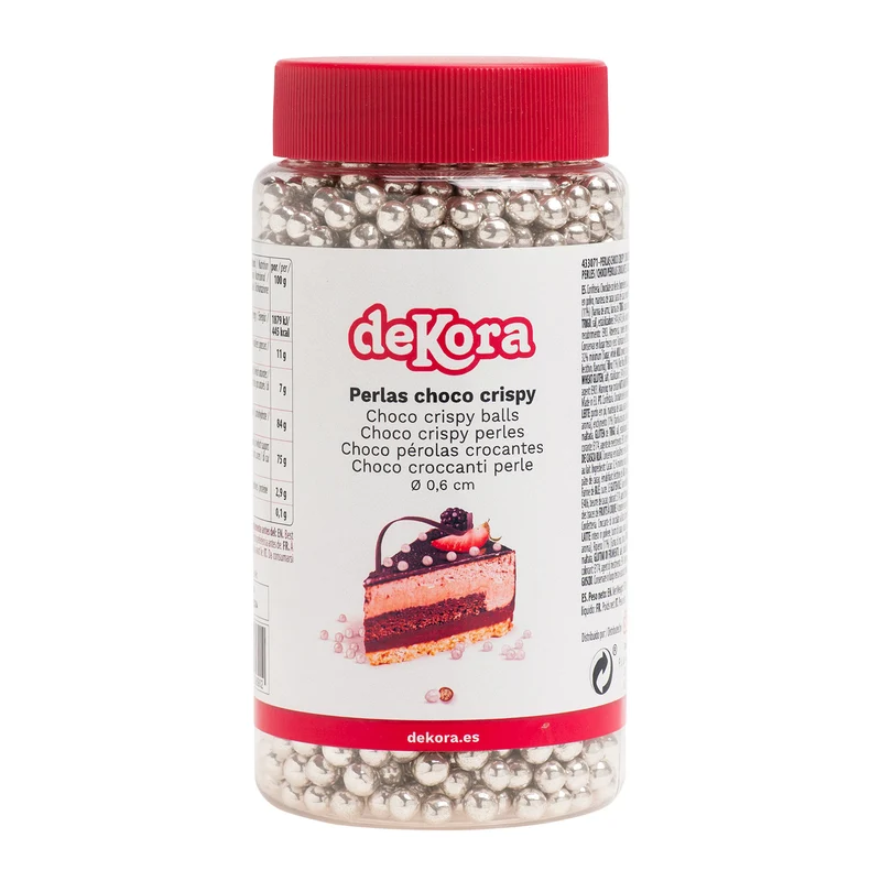 MINI PERLAS CHOCOLATE CRISPY PLATA Ø 0.5-0.6CM 350GR