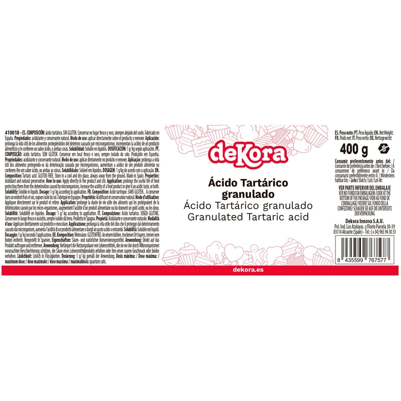 ÁCIDO TARTÁRICO 400 GR
