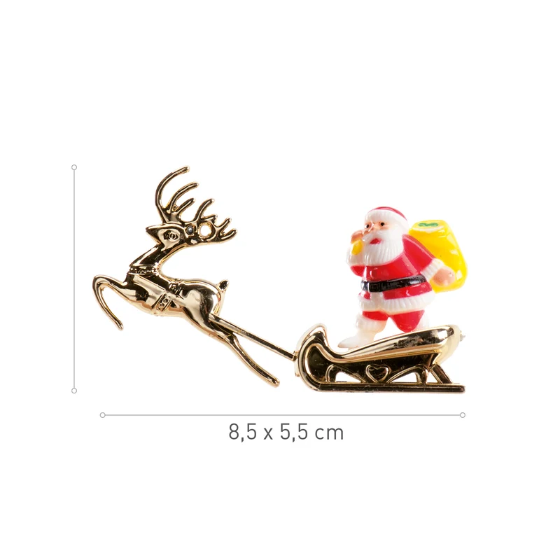 PAPÁ NOEL EN TRINEO DORADO PLÁSTICO 8.5X5.5CM