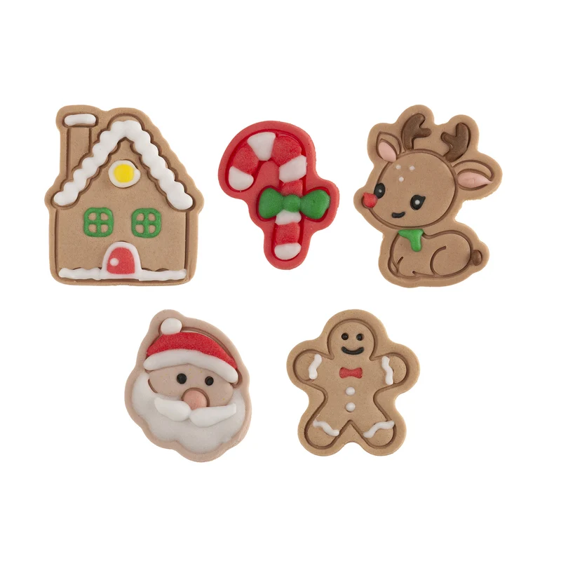 DECORACIÓN AZÚCAR NAVIDAD 5 DISEÑOS MARRONES