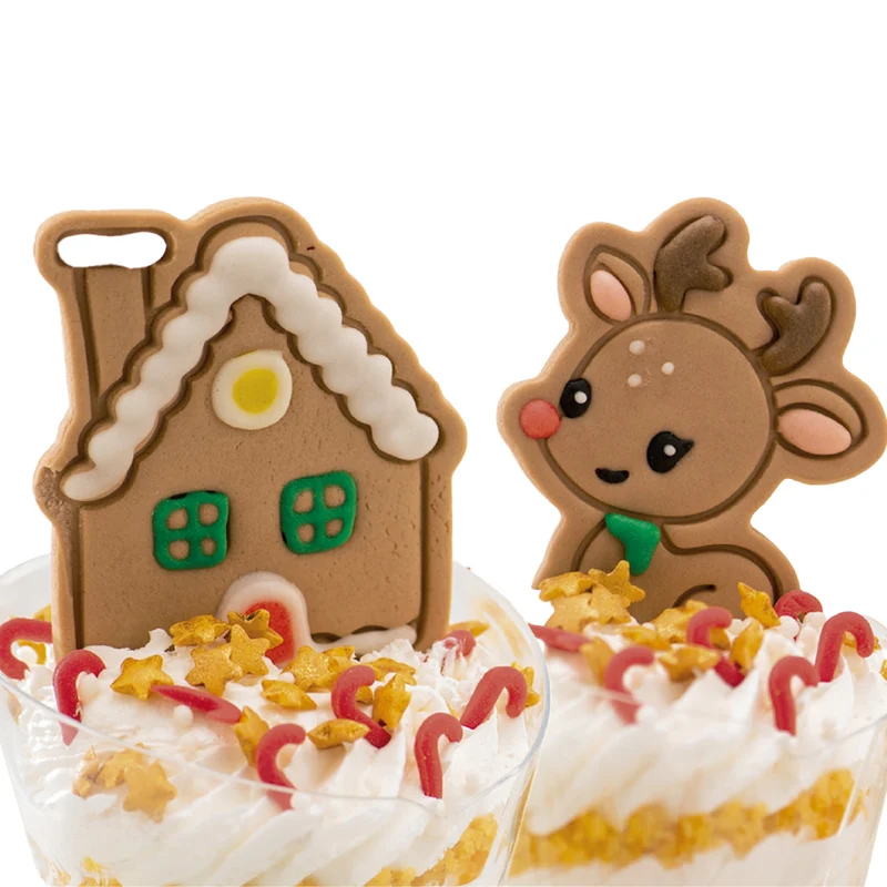 DECORACIÓN AZÚCAR NAVIDAD 5 DISEÑOS MARRONES