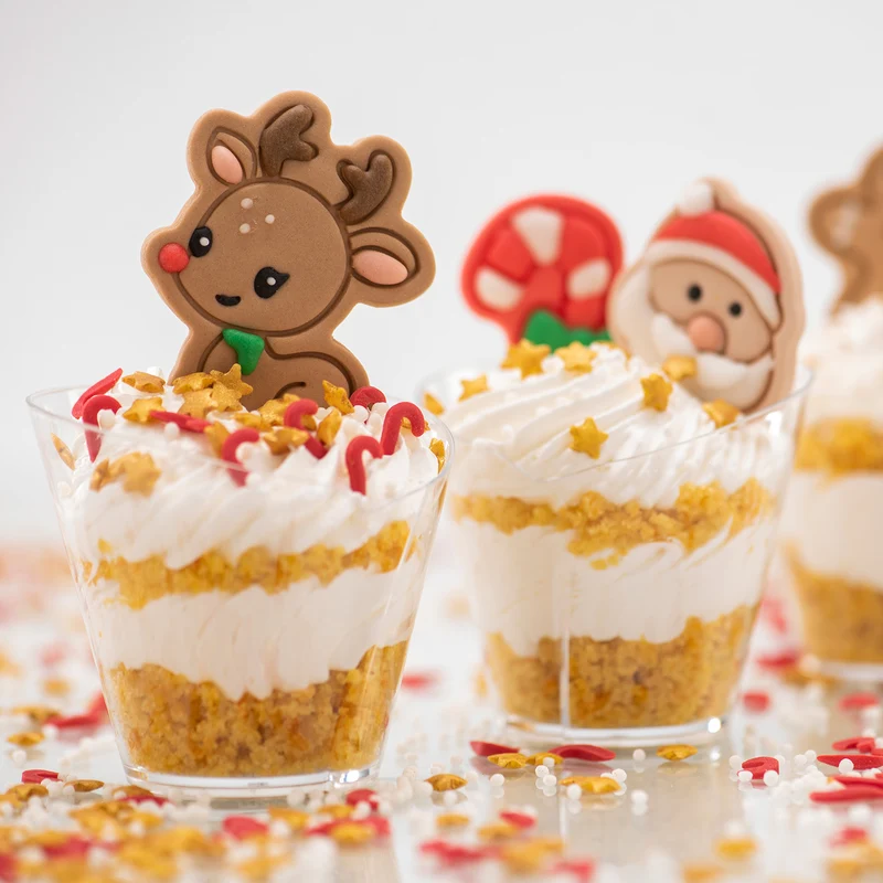 DECORACIÓN AZÚCAR NAVIDAD 5 DISEÑOS MARRONES