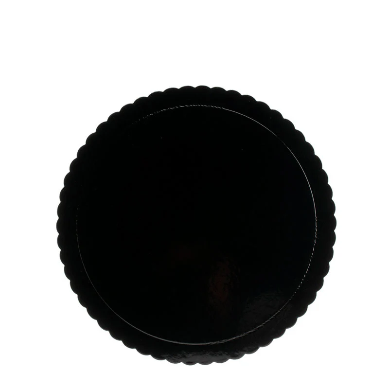 PLATO REDONDO PARA TARTA NEGRO BORDE ONDULADO Ø 25 CM H 3 MM