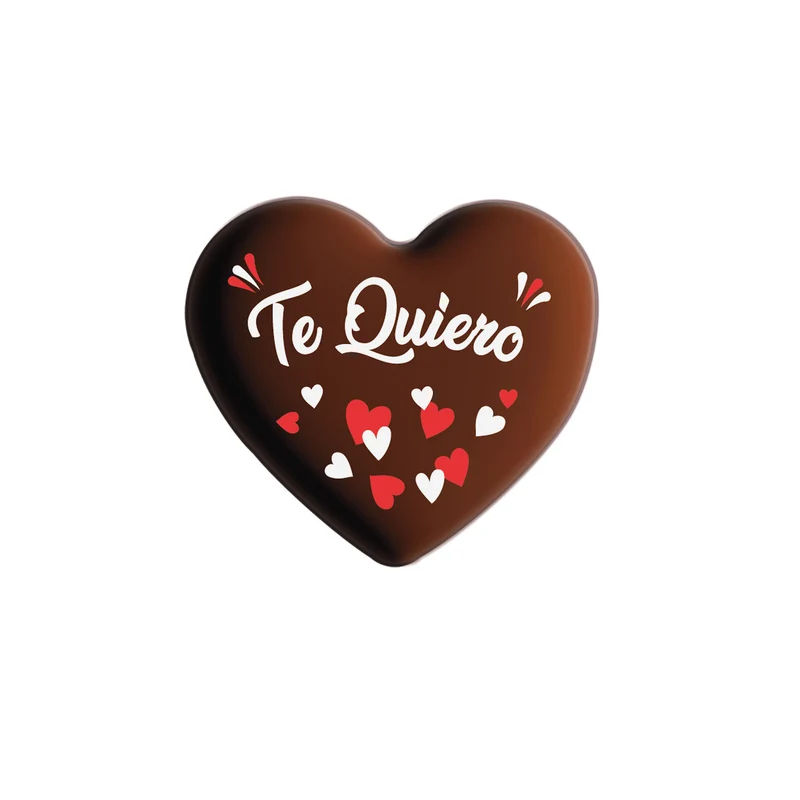 CORAZÓN DE CHOCOLATE NEGRO TE QUIERO 50X44MM