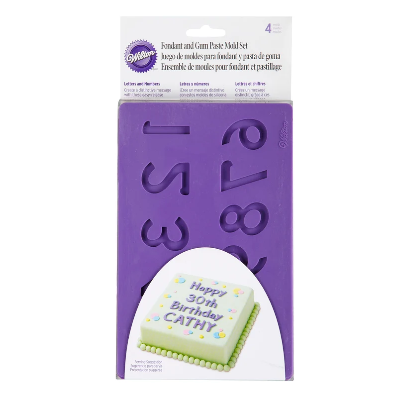 WILTON MOLDE LETRAS/NUMEROS, 4 UD