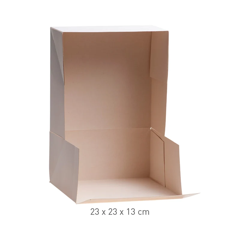 CAJA TARTA BLANCA CARTÓN 23X23X13CM