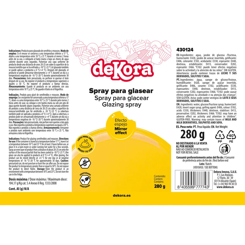 SPRAY GLAZE AMARILLO 280G