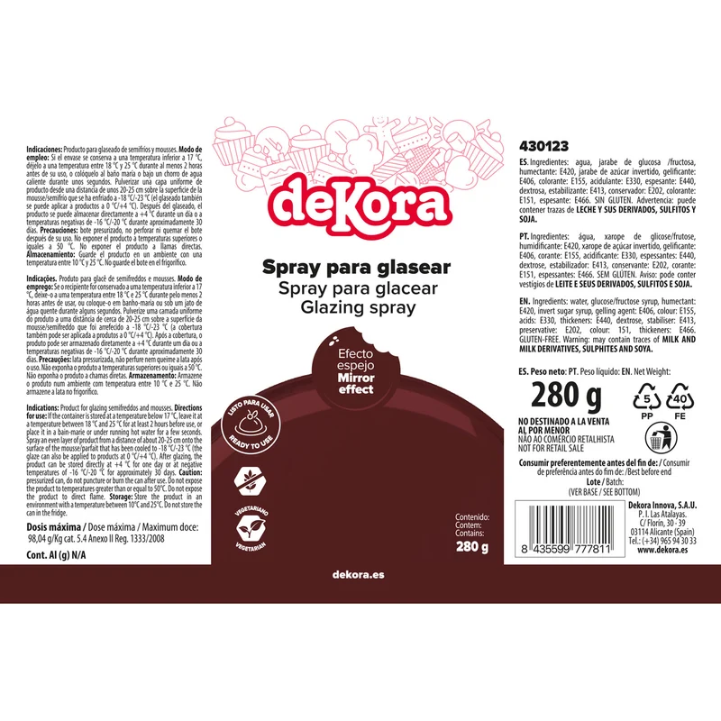 SPRAY GLAZE MARRÓN CHOCOLATE 280G
