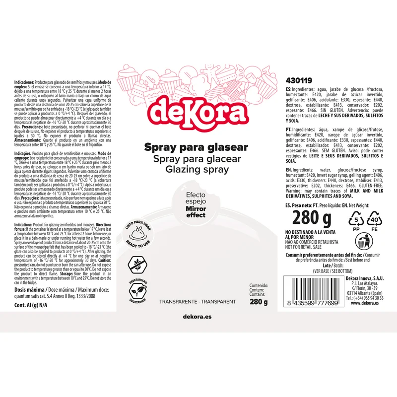 SPRAY GLAZE TRANSPARENTE 280G