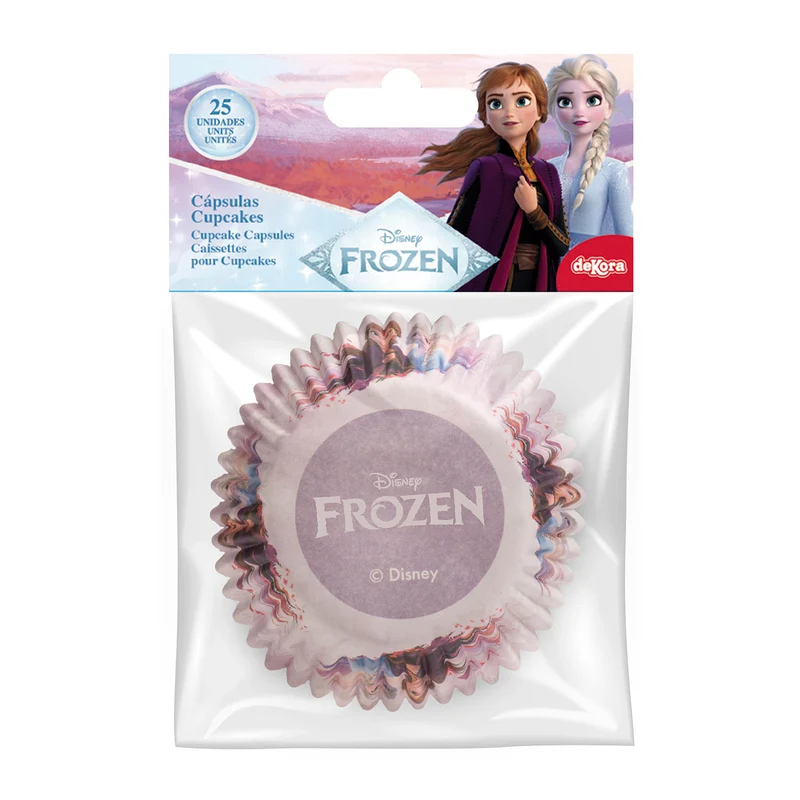 8 BLISTERS 25 CÁPSULAS CUPCAKE FROZEN Ø 5 CM X H 3 CM