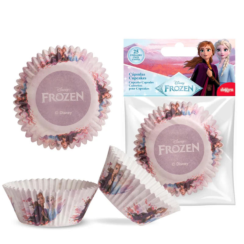 8 BLISTERS 25 CÁPSULAS CUPCAKE FROZEN Ø 5 CM X H 3 CM