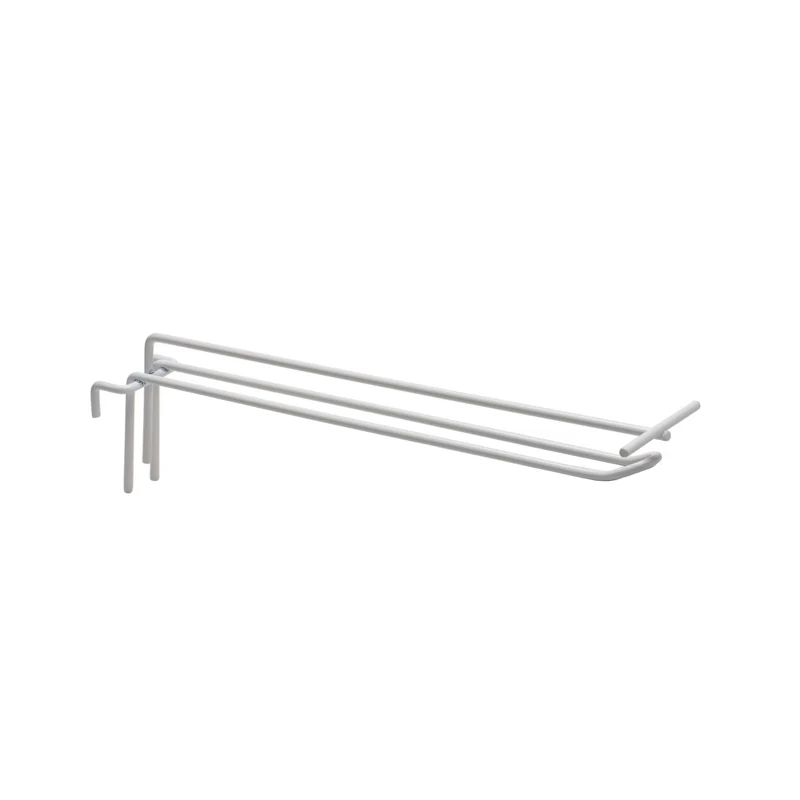 GANCHOS PORTA PRECIO METAL BLANCO DE EXPOSITOR REJILLA 30CM