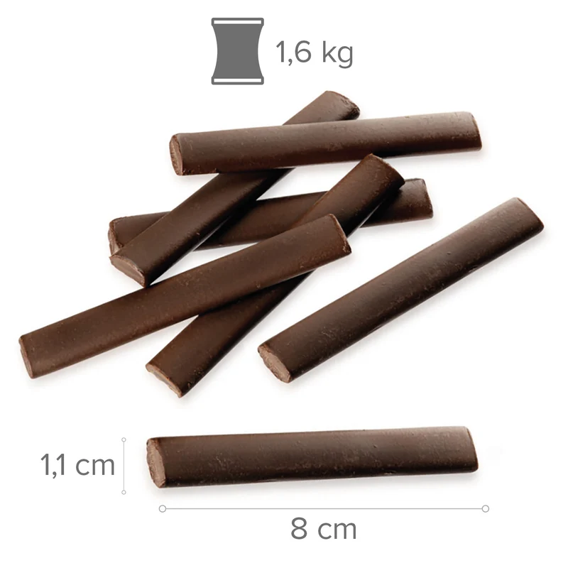 STICK DE CHOCOLATE 44% 80X11MM - 1,6 KG - IDEAL PARA HORNEAR