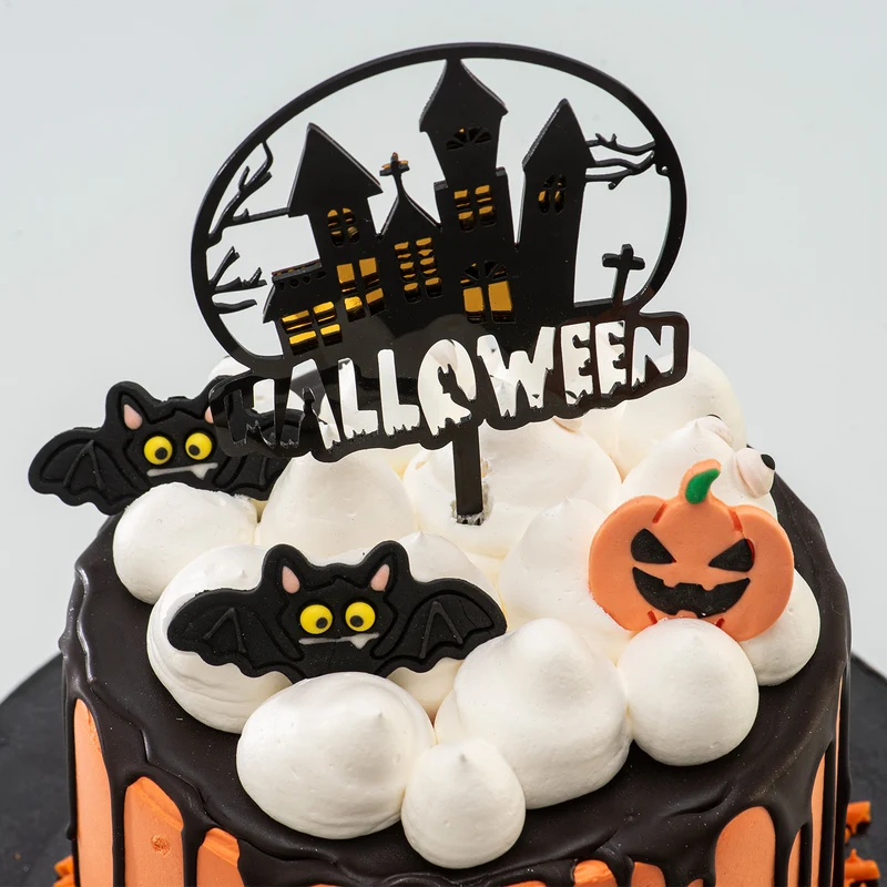 CAKE TOPPER HALLOWEEN CASA ENCANTADA 2 COLORES 15,5X9,5CM