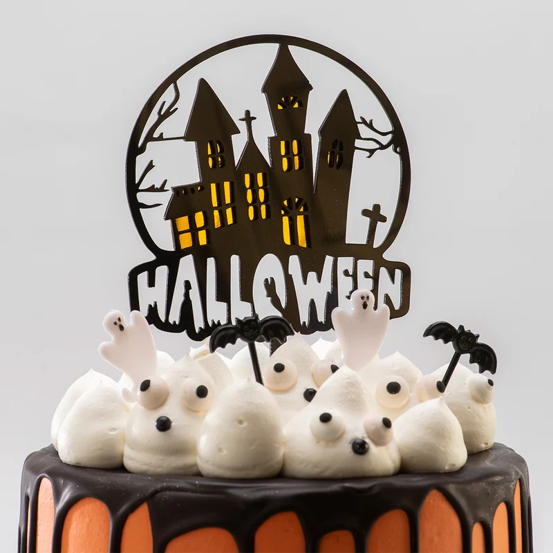 CAKE TOPPER HALLOWEEN CASA ENCANTADA 2 COLORES 15,5X9,5CM