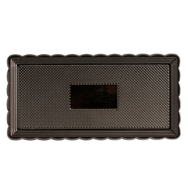 BANDEJA PLASTICO RECTANGULAR NEGRA 30X15CM.