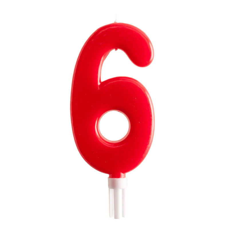 DISPLAY 6 VELAS GIGANTES Nº6 -15CM