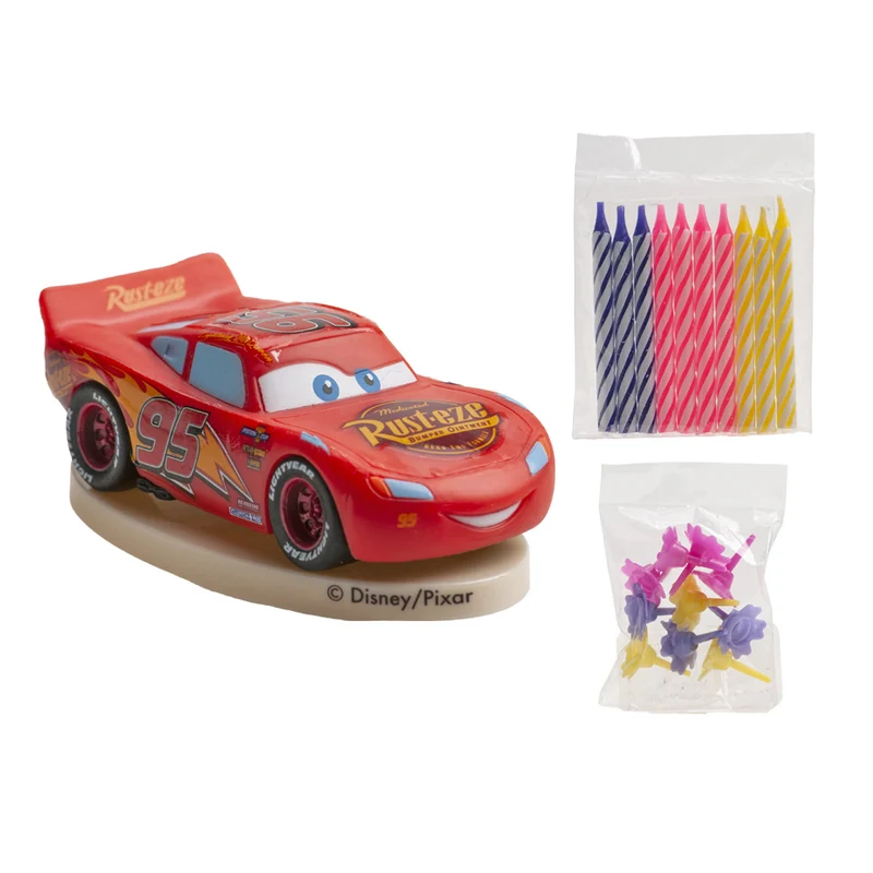 KIT PVC RETAIL CARS CON 10 VELAS PARA DECORAR TARTAS