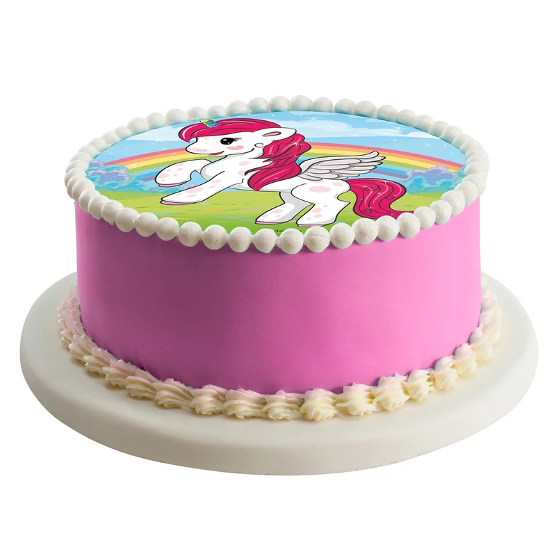 6 DISCOS COMESTIBLES PARA TARTAS UNICORNIO 20 CM