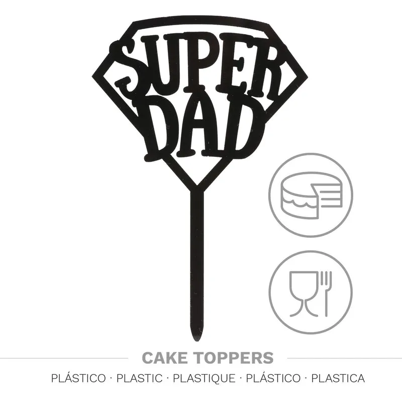 CAKE TOPPER SUPER DAD 15X10CM