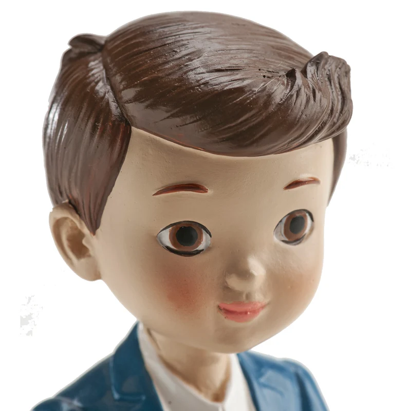 NIÑO COMUNIÓN ROSARIO AZÚL MARINO 16CM
