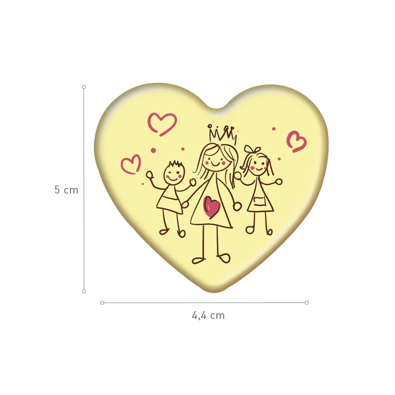 CORAZÓN CHOCOLATE BLANCO MAMÁ 50X44MM