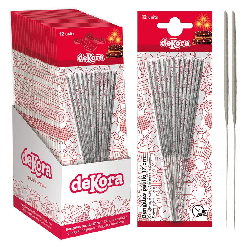 DISPLAY 25 BLISTER 12 BENGALAS PALILLO 17 CM