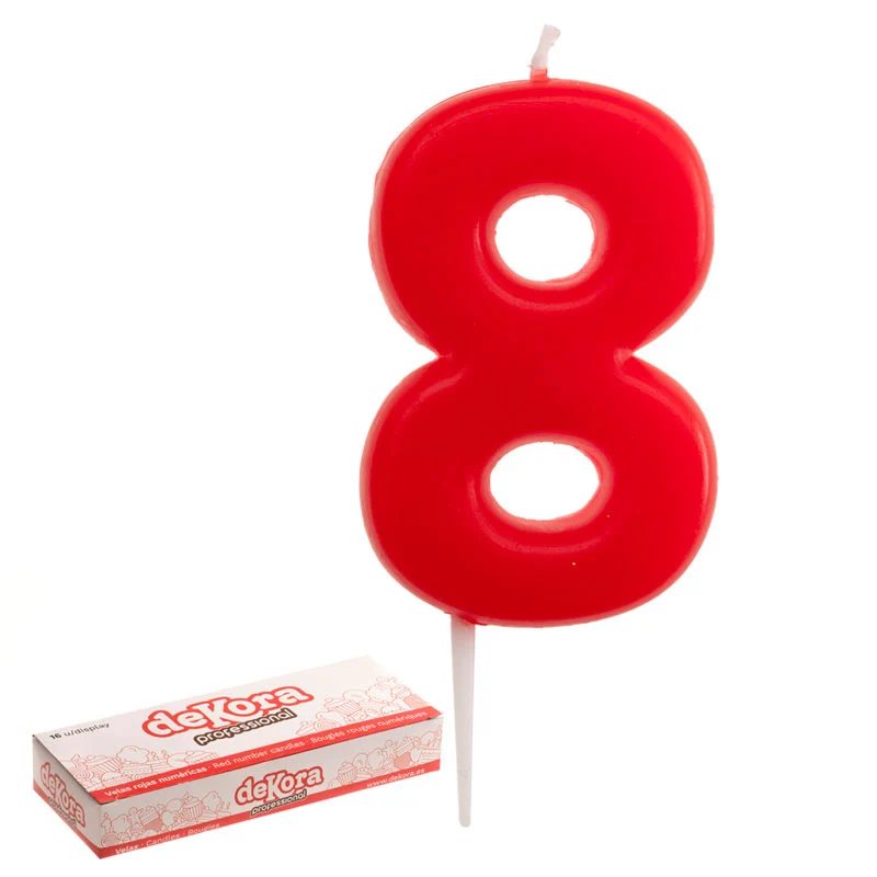 16 VELAS CUMPLEAÑOS NÚMERO 8 GLOBER 5,5 CM